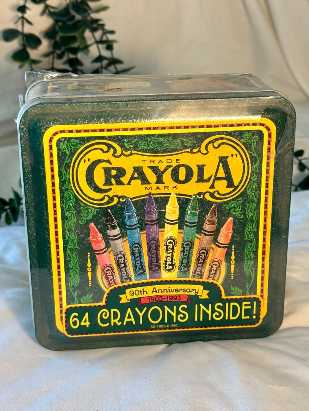 Sealed Vintage 1993 Crayola 90th Anniversary Collectible Tin – 64 Crayons Inside